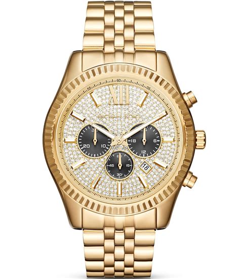 michael kors lexington pave men's watch|Michael Kors leather watch.